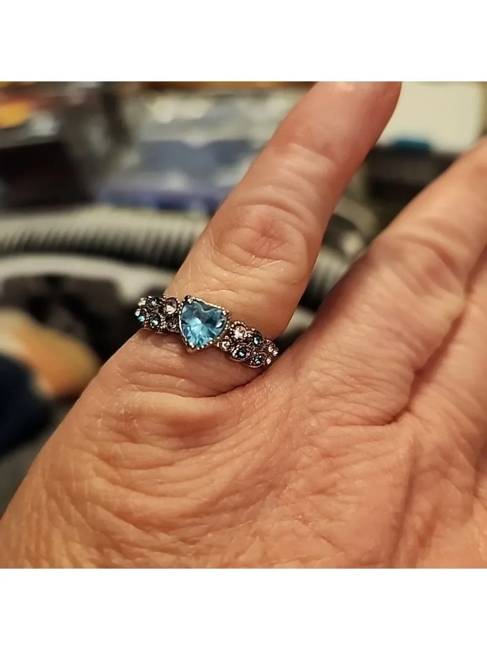 Silver Plated Heart Shaped Ring